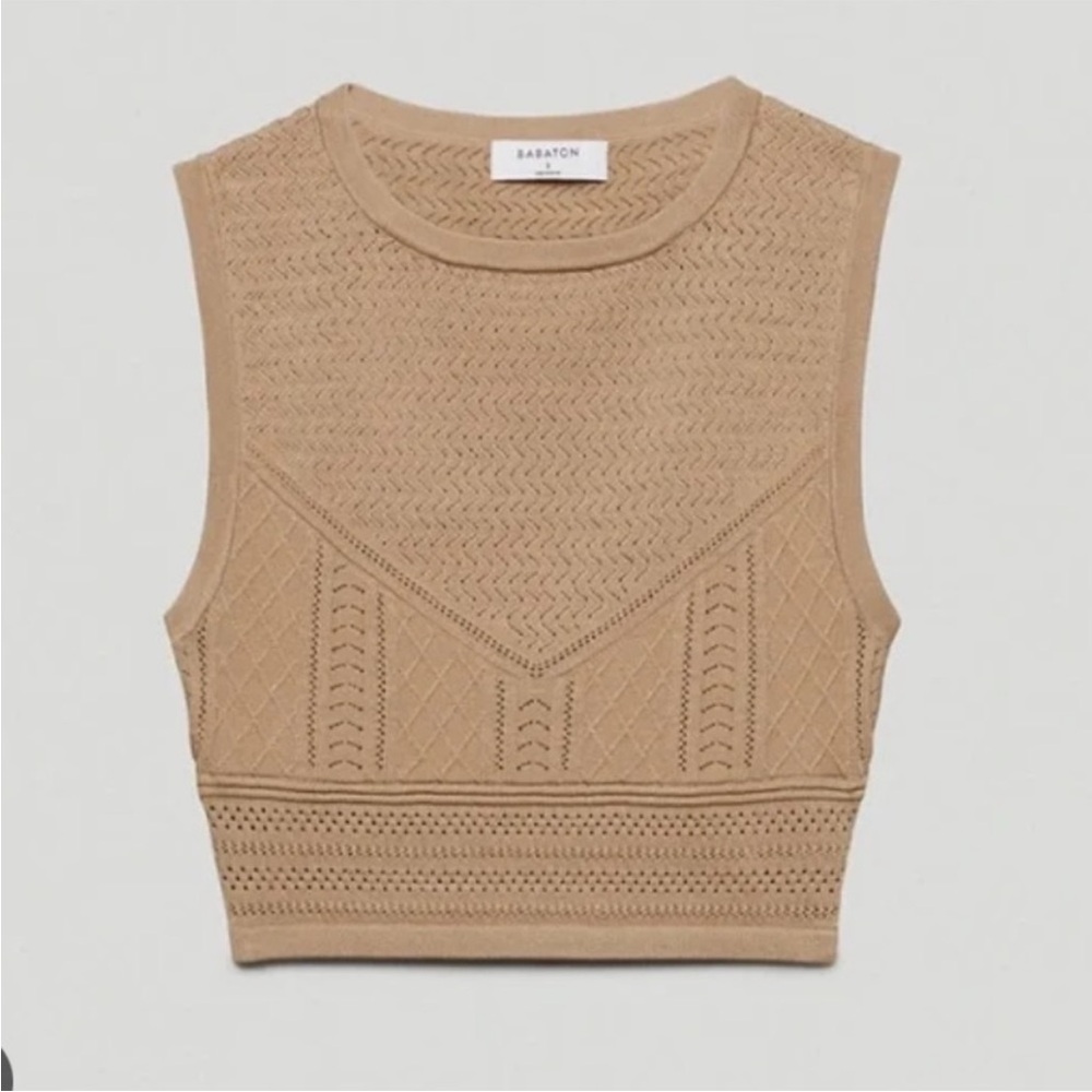 Aritzia Babaton Pointelle knit tank L